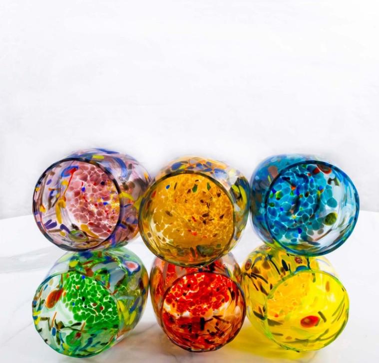 MurArt Bicchieri in Vetro di Murano Collezione MG B12 Set da 6 bicchieri da 250ml