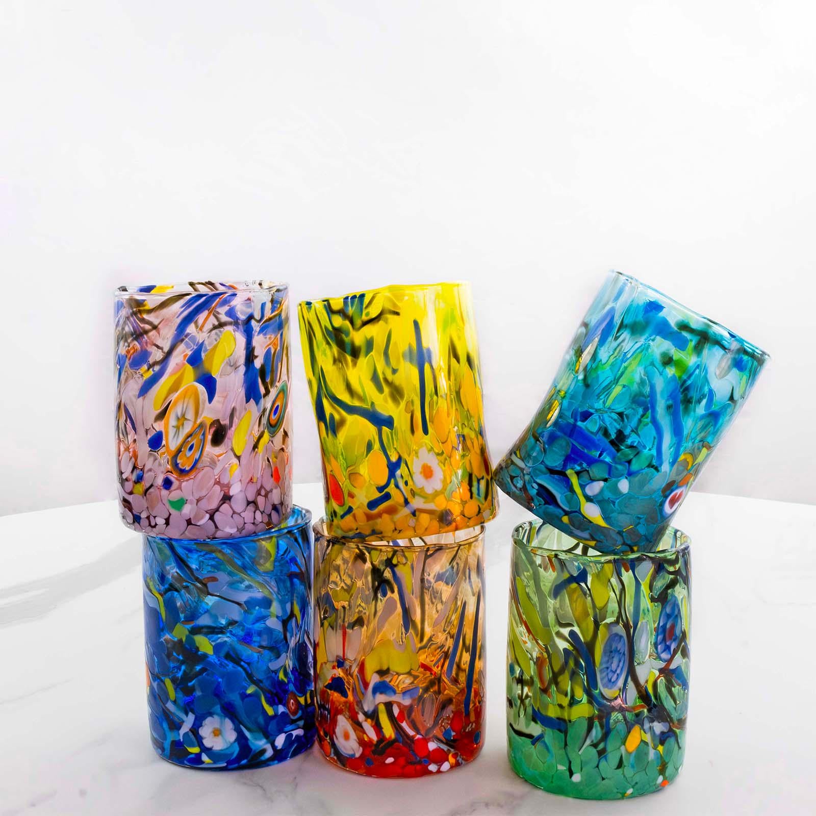 MurArt Bicchieri in vetro di Murano Collezione MG B1 Set da 6 bicchieri da 250 ml