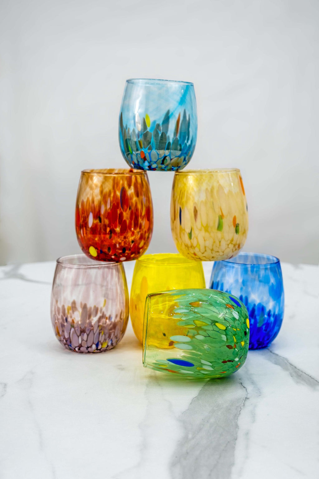 MurArt Bicchieri in vetro di Murano Collezione Elegance Set da 6 bicchieri da 400ml