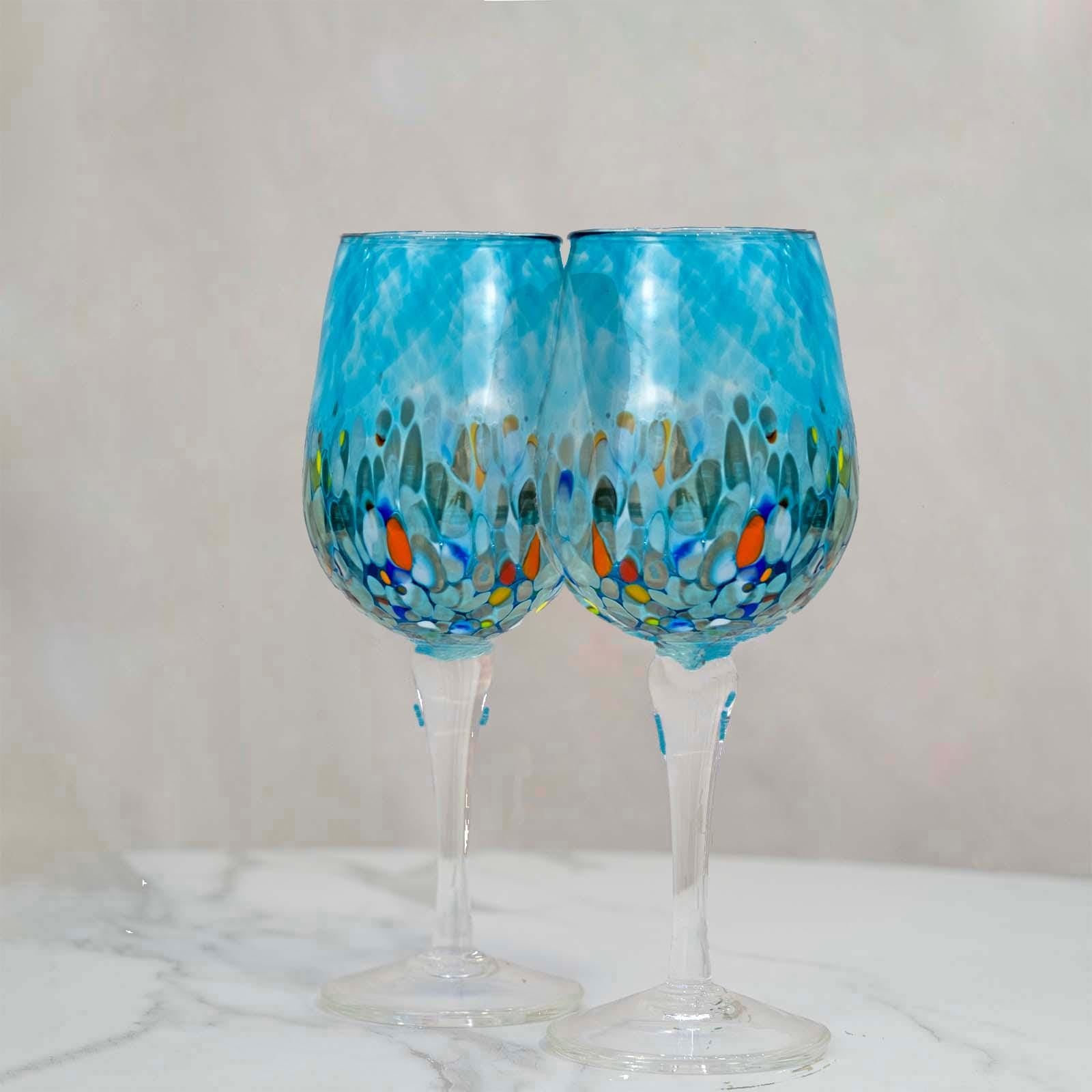 MurArt Calici in vetro di Murano Collezione Animalier Set da 2 Calici da 200 ml