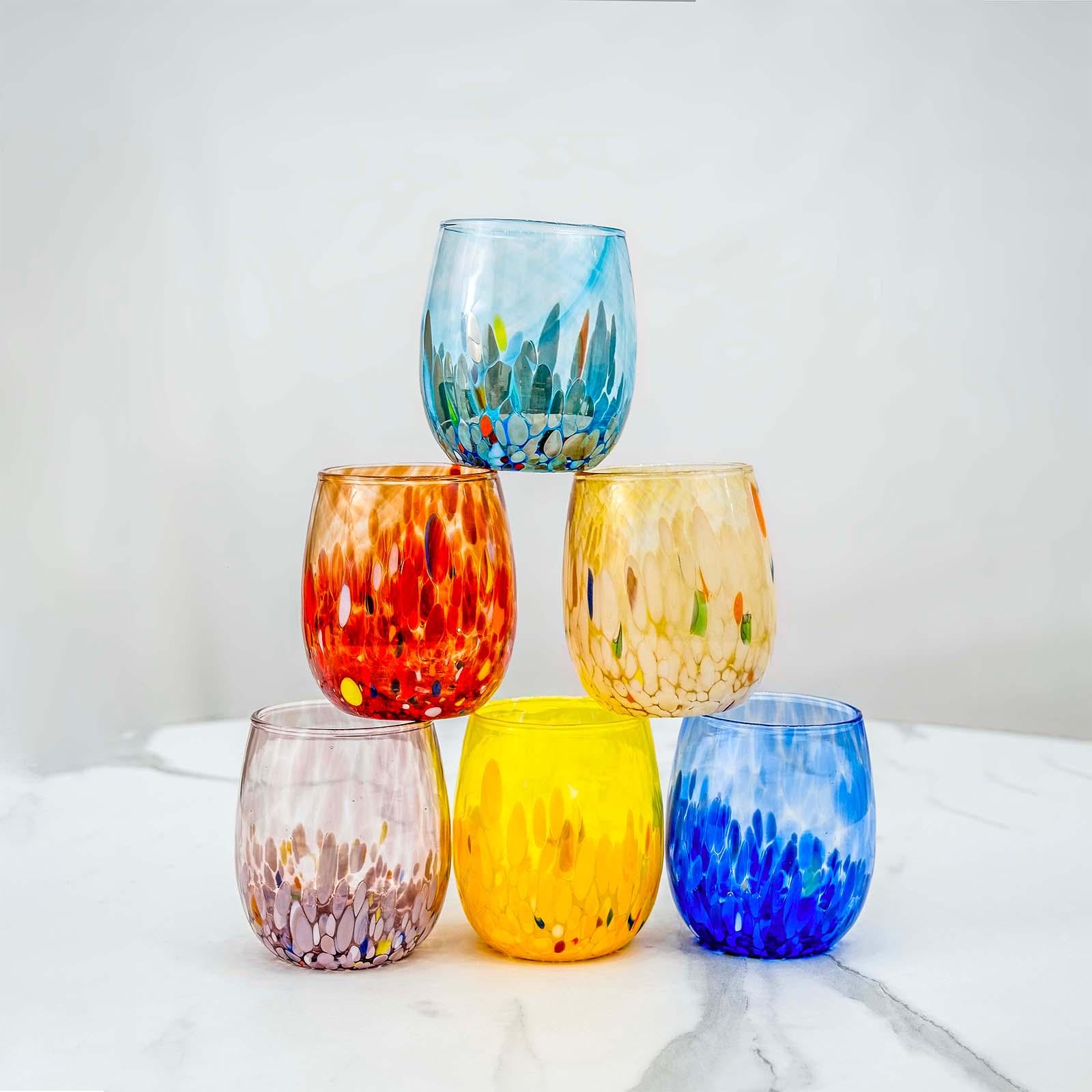 MurArt Bicchieri in vetro di Murano Collezione Elegance Set da 6 bicchieri da 400ml
