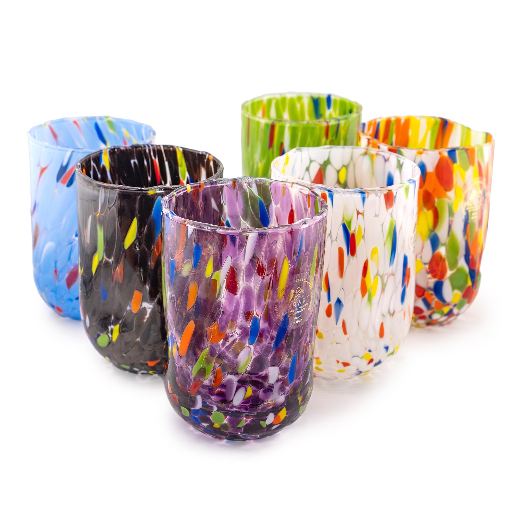MurArt Bicchieri in vetro di Murano Collezione B7 Eleganza Set da 6 bicchieri da 400ml
