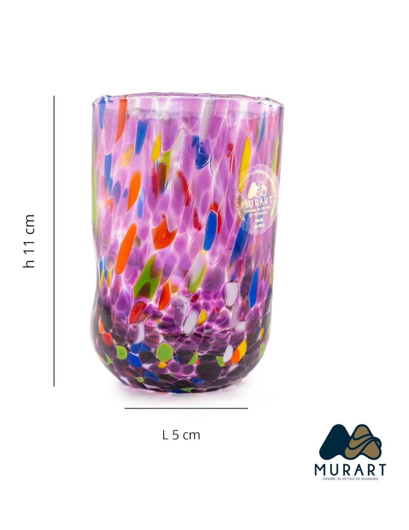 MurArt Bicchieri in vetro di Murano Collezione B7 Eleganza Set da 6 bicchieri da 400ml