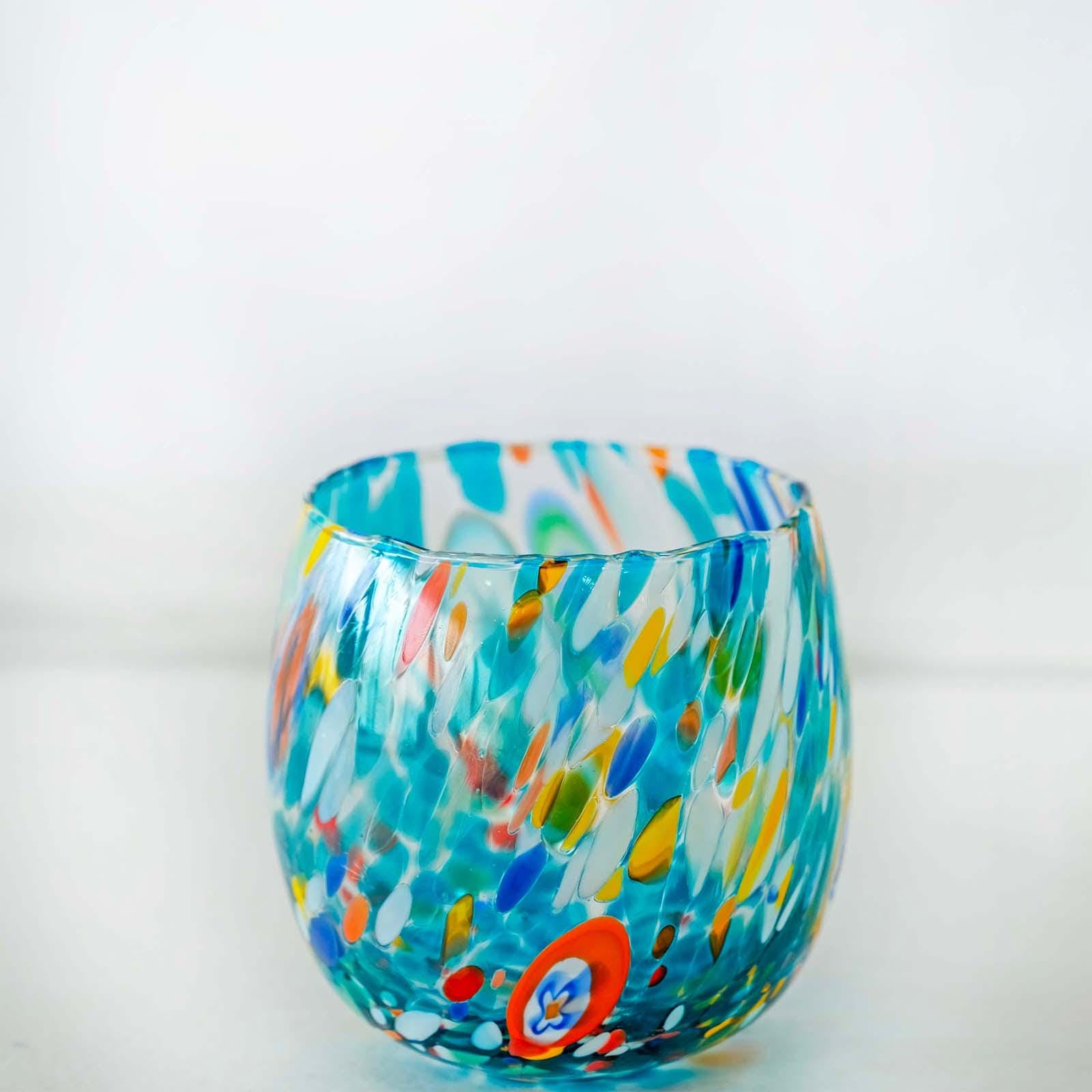 MurArt Bicchieri in Vetro di Murano Collezione Marea B9 Set da 6 bicchieri da 400ml