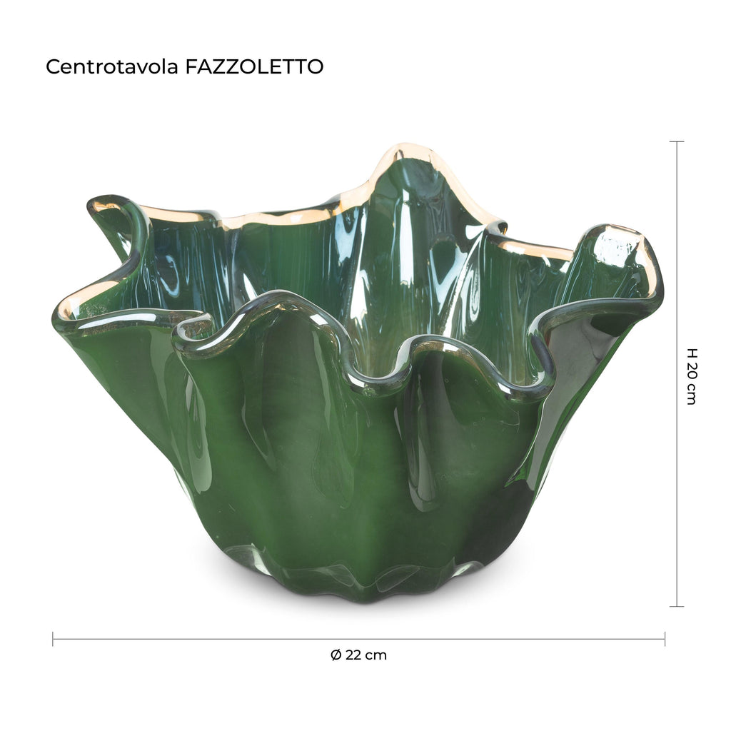 Murano Glass Centerpiece | Certified Murano Glass | Made in Italy | Table Decoration | Collection Fazzoletto