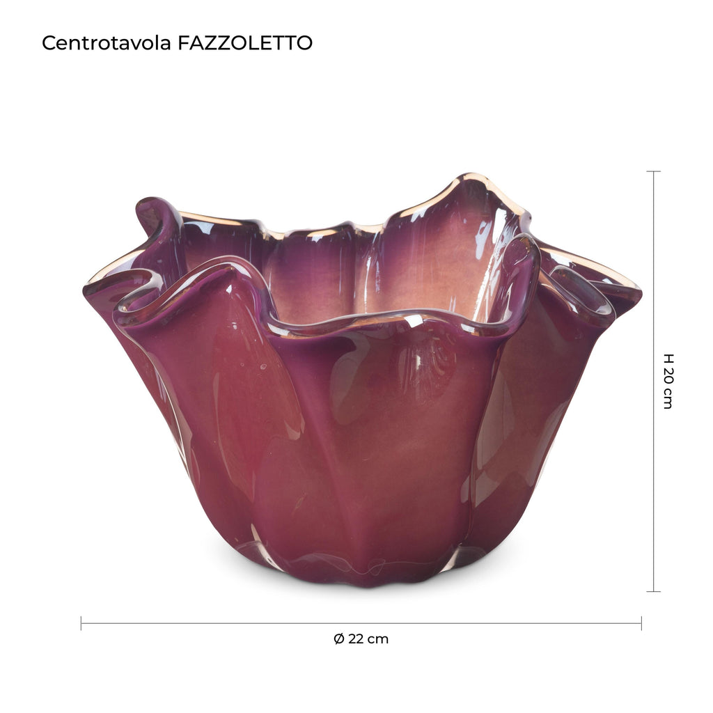 Murano Glass Centerpiece | Certified Murano Glass | Made in Italy | Table Decoration | Collection Fazzoletto