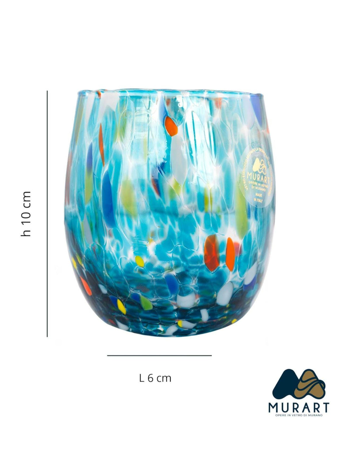 Murano Drinking Glass | Certified Murano Glass | Made in Italy | Water Glass | Collection Onde