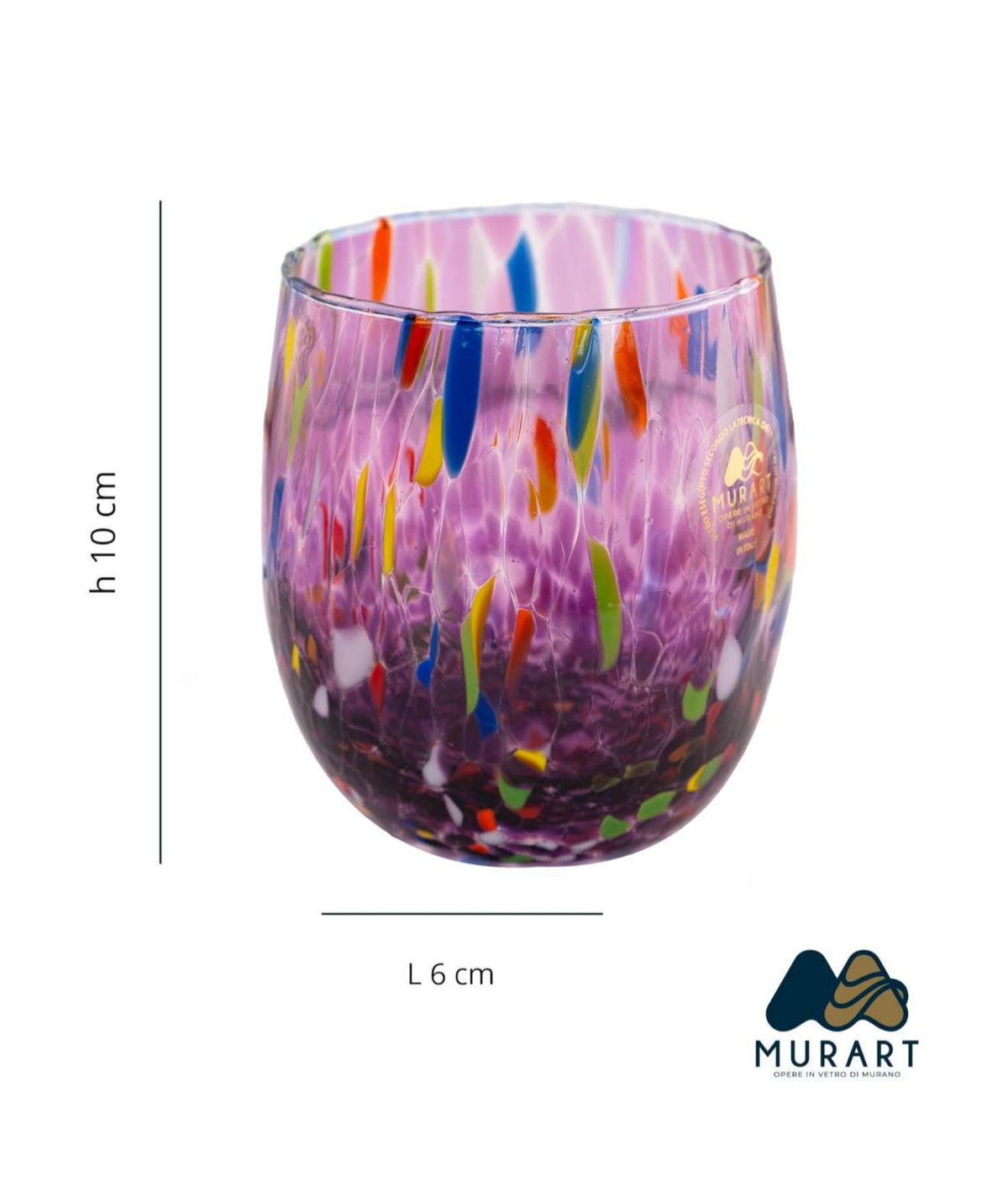Murano Drinking Glass | Certified Murano Glass | Made in Italy | Water Glass | Collection Onde