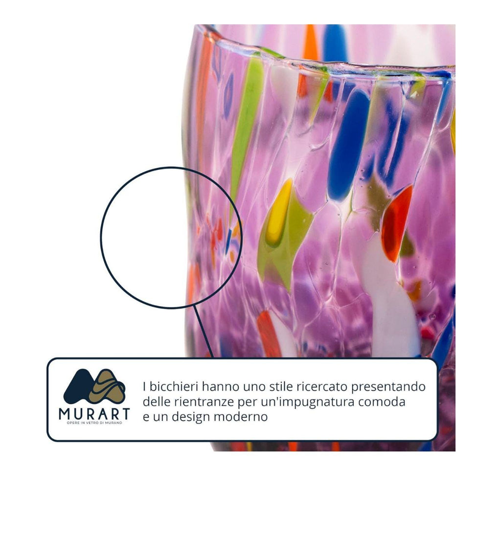 Murano Drinking Glass | Certified Murano Glass | Made in Italy | Water Glass | Collection Onde