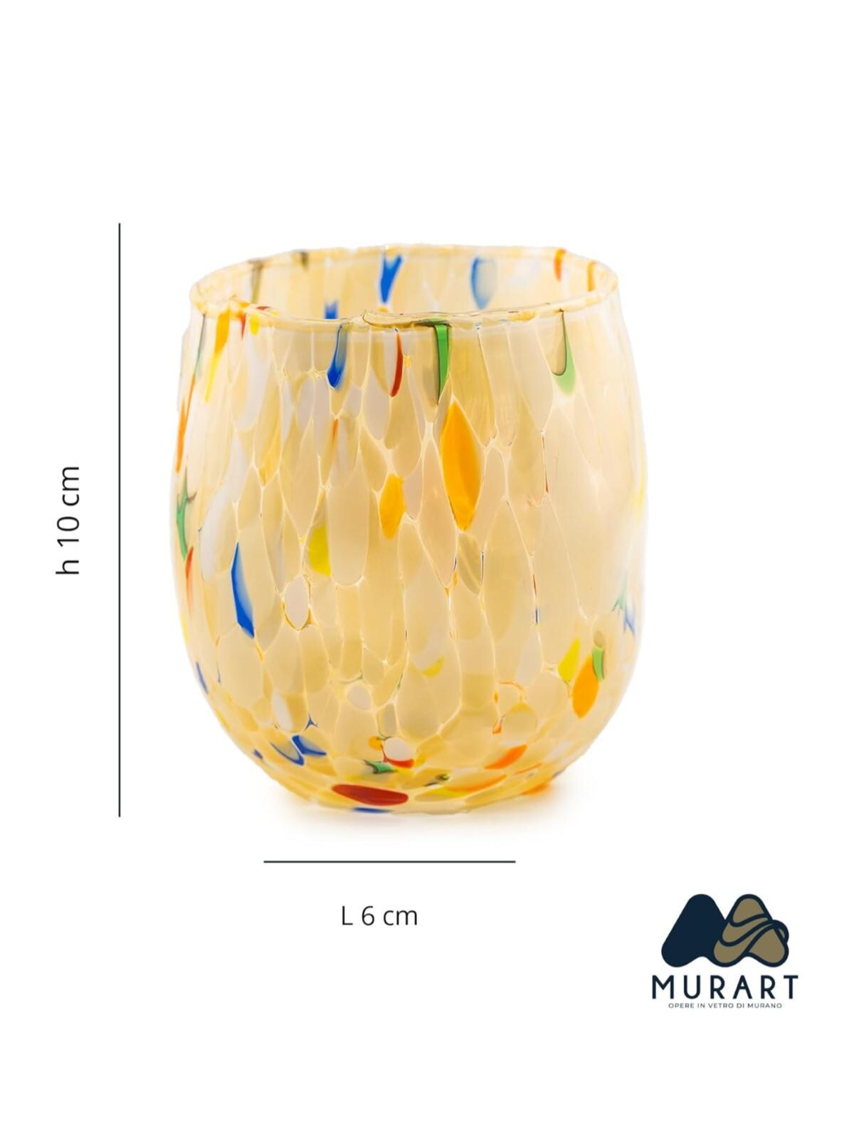 Murano Drinking Glass | Certified Murano Glass | Made in Italy | Water Glass | Collection Onde