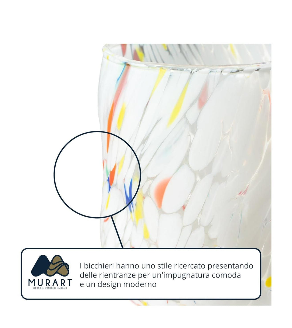 Murano Drinking Glass | Certified Murano Glass | Made in Italy | Water Glass | Collection Onde