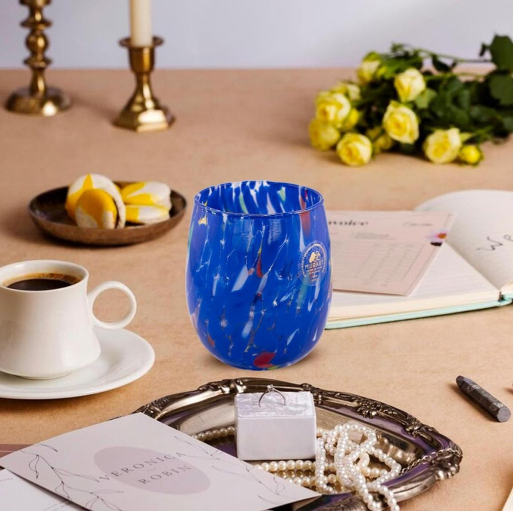 Murano Drinking Glass | Certified Murano Glass | Made in Italy | Water Glass | Collection Onde