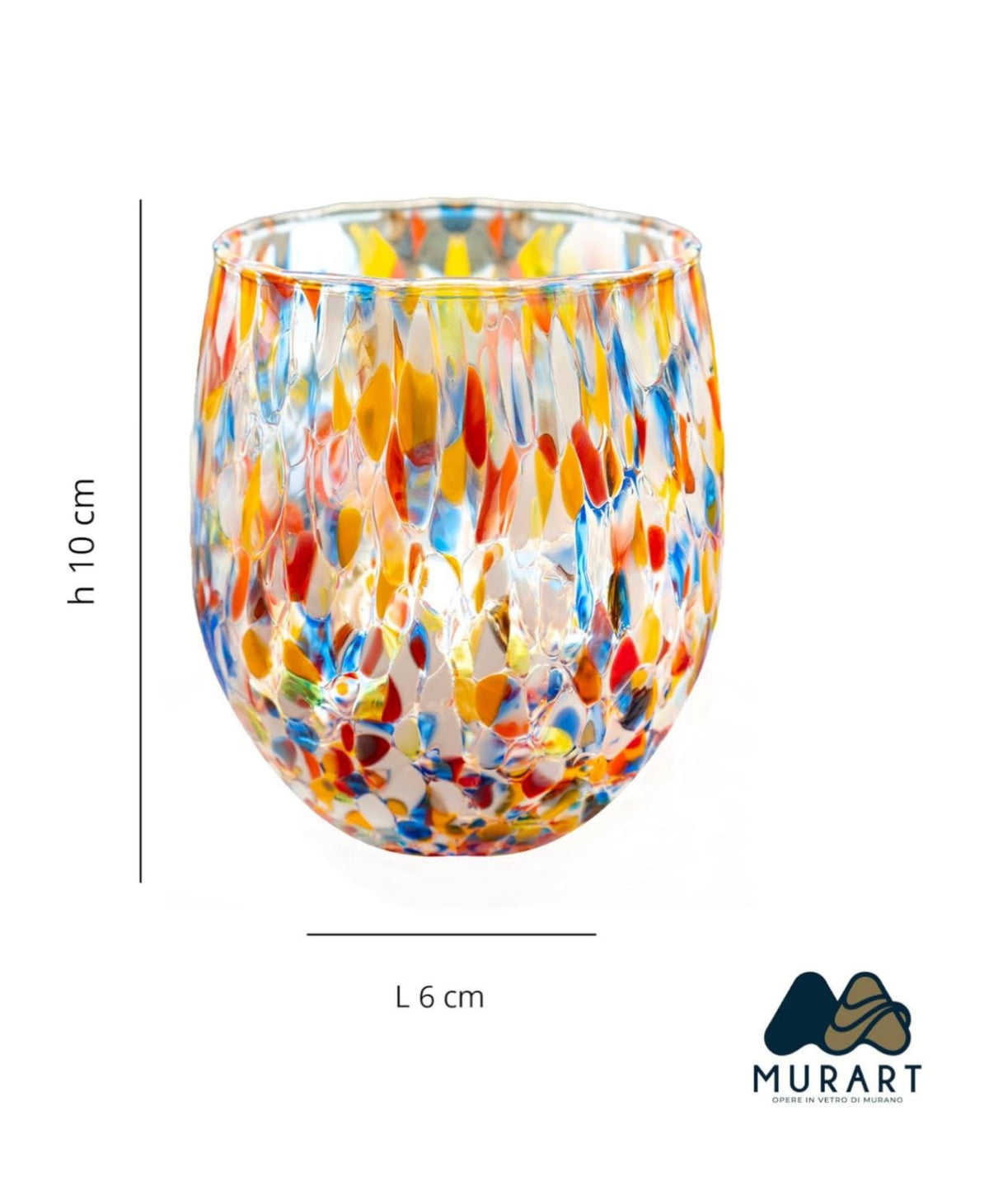 Murano Drinking Glass | Certified Murano Glass | Made in Italy | Water Glass | Collection Onde