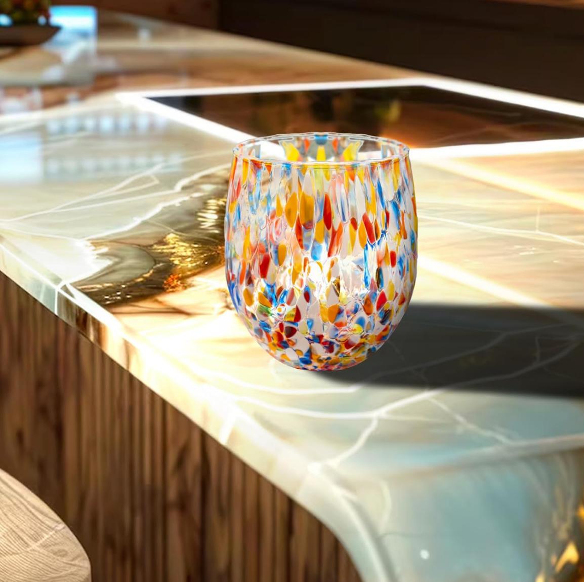 Murano Drinking Glass | Certified Murano Glass | Made in Italy | Water Glass | Collection Onde
