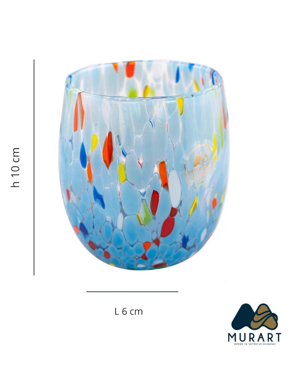 Murano Drinking Glass | Certified Murano Glass | Made in Italy | Water Glass | Collection Onde