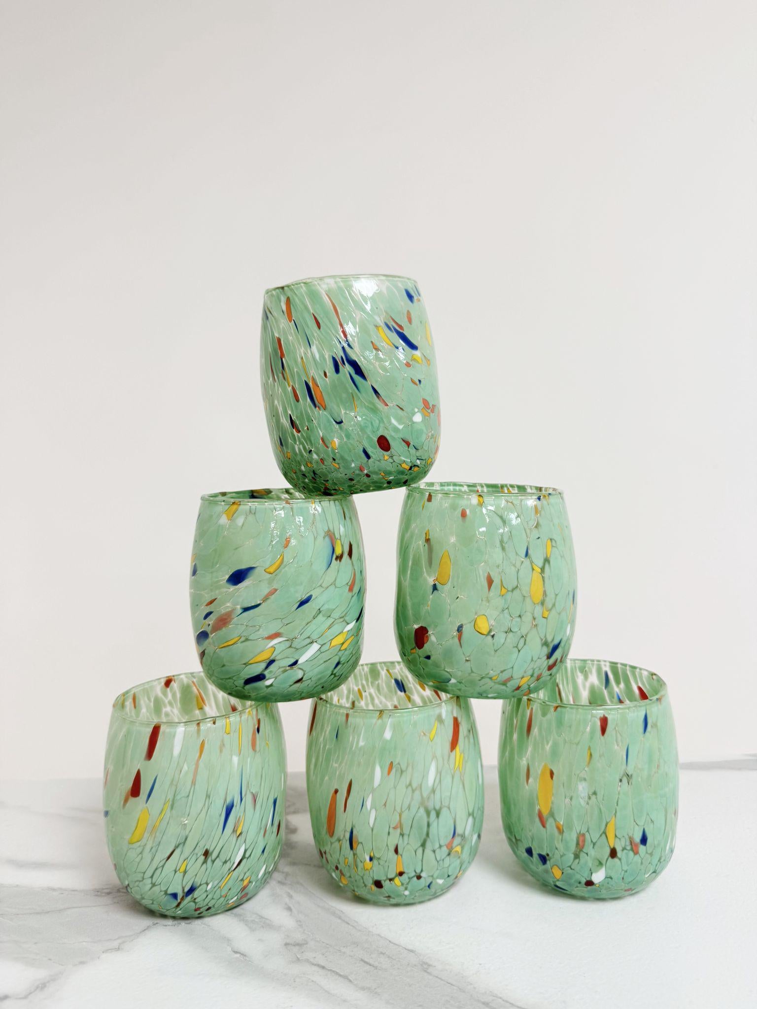 Murano Drinking Glass | Certified Murano Glass | Made in Italy | Water Glass | Collection Onde