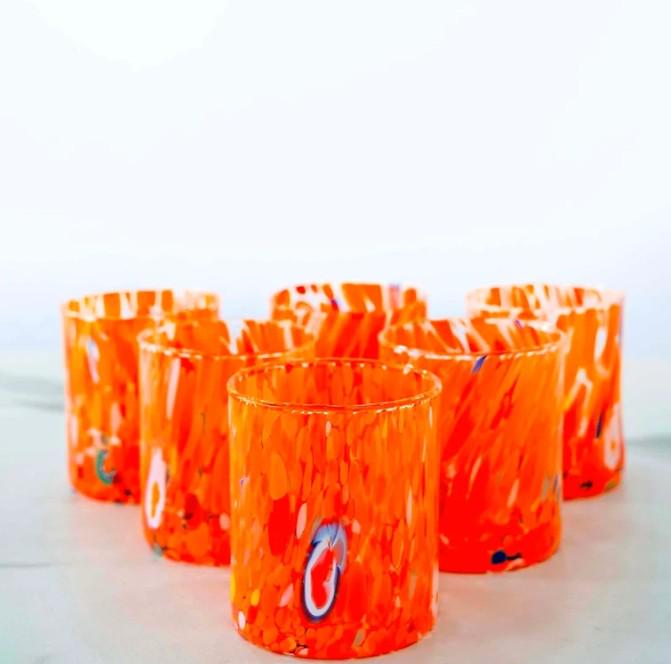 MurArt Bicchieri in vetro di Murano Collezione Tower B1 Set da 6 bicchieri da 300ml