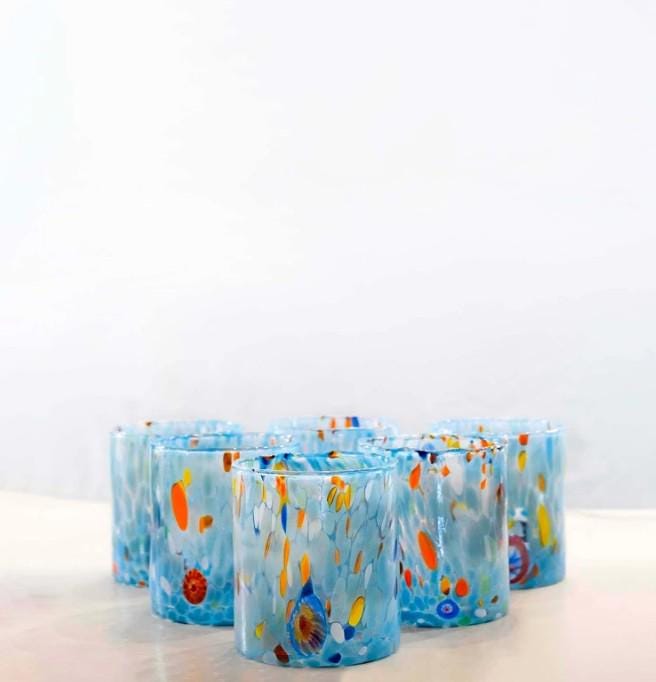 MurArt Bicchieri in vetro di Murano Collezione Tower B1 Set da 6 bicchieri da 300ml