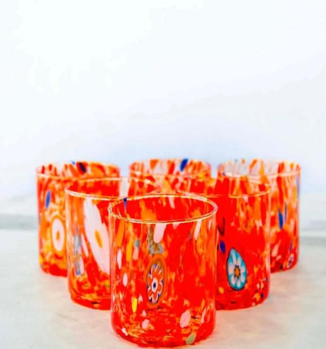 MurArt Bicchieri in vetro di Murano Collezione Tower B1 Set da 6 bicchieri da 300ml