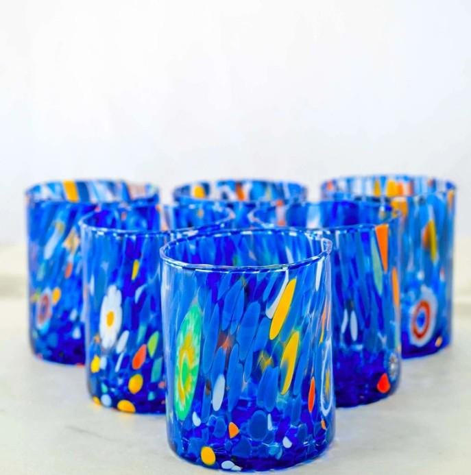 MurArt Bicchieri in vetro di Murano Collezione Tower B1 Set da 6 bicchieri da 300ml