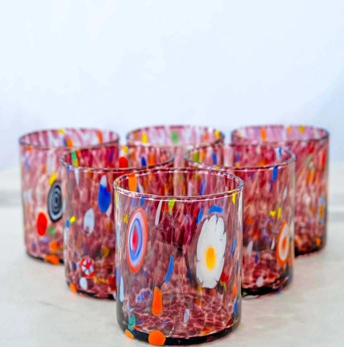 MurArt Bicchieri in vetro di Murano Collezione Tower B1 Set da 6 bicchieri da 300ml