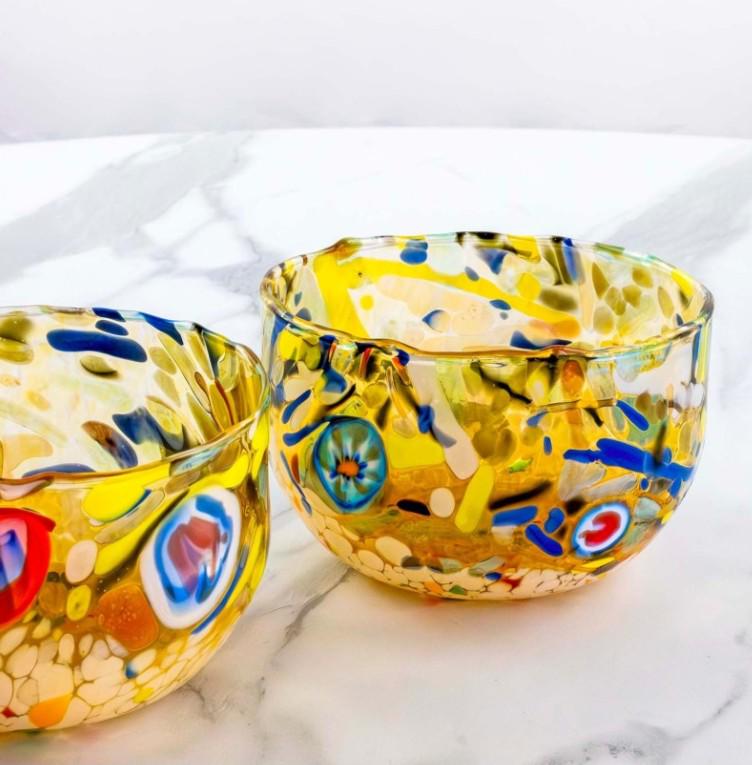 MurArt Coppette in Vetro di Murano Collezione Decoro MG diametro 12 cm