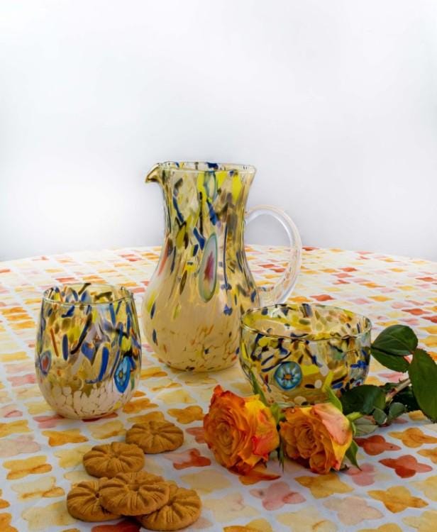 MurArt Coppette in Vetro di Murano Collezione Decoro MG diametro 12 cm