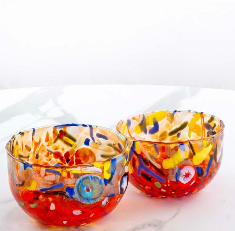 MurArt Coppette in Vetro di Murano Collezione Decoro MG diametro 12 cm