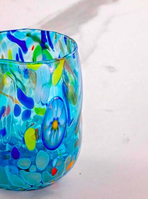 MurArt Bicchieri in vetro di Murano Collezione Decoro MG B12 Set 6 Bicchieri da 250 ml