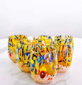 MurArt Bicchieri in vetro di Murano Collezione Decoro MG B12 Set 6 Bicchieri da 250 ml