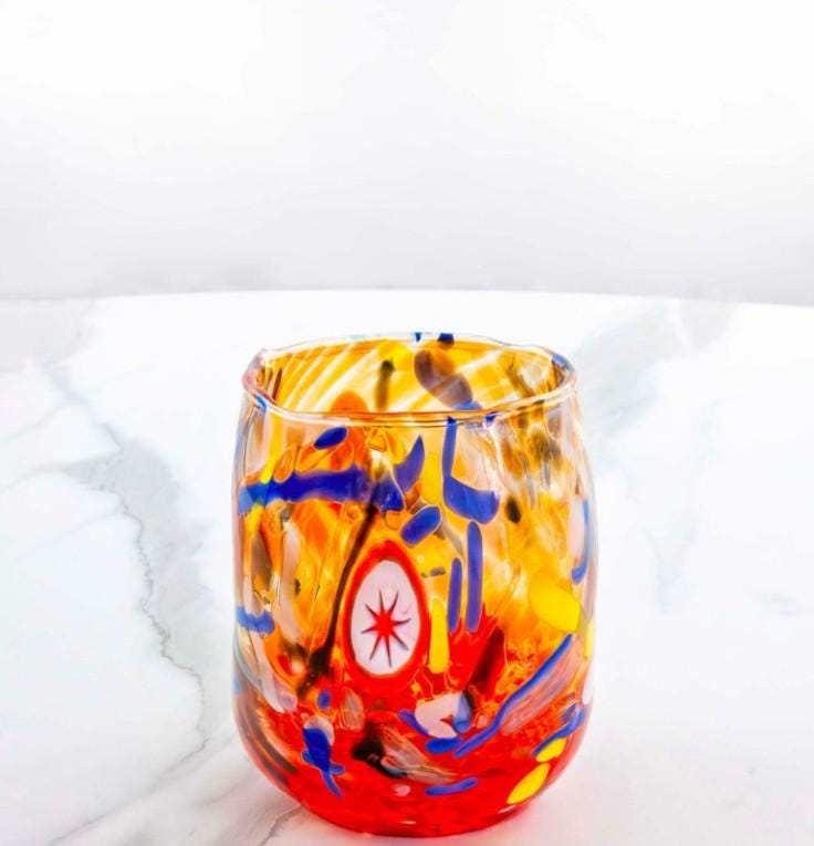 MurArt Bicchieri in vetro di Murano Collezione Decoro MG B12 Set 6 Bicchieri da 250 ml