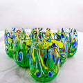 MurArt Bicchieri in vetro di Murano Collezione Decoro MG B12 Set 6 Bicchieri da 250 ml