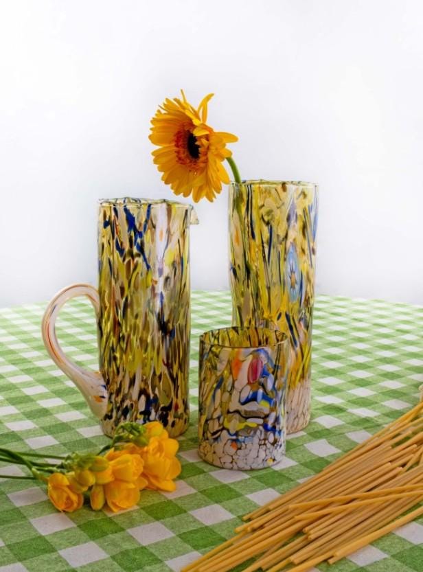 MurArt Brocca in Vetro di Murano Collezione Decoro MG B1 da 1000 ml h 22CM