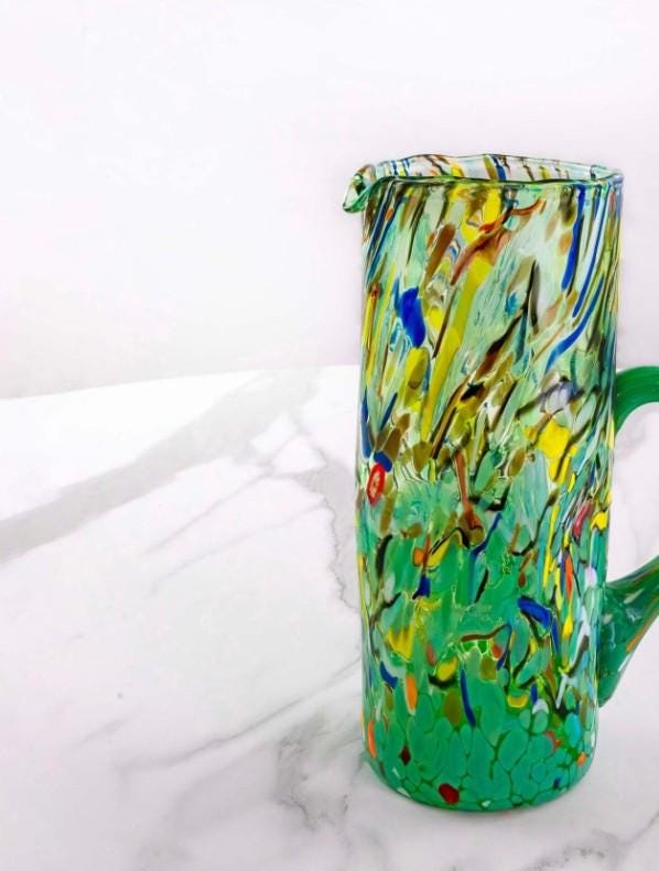MurArt Brocca in Vetro di Murano Collezione Decoro MG B1 da 1000 ml h 22CM