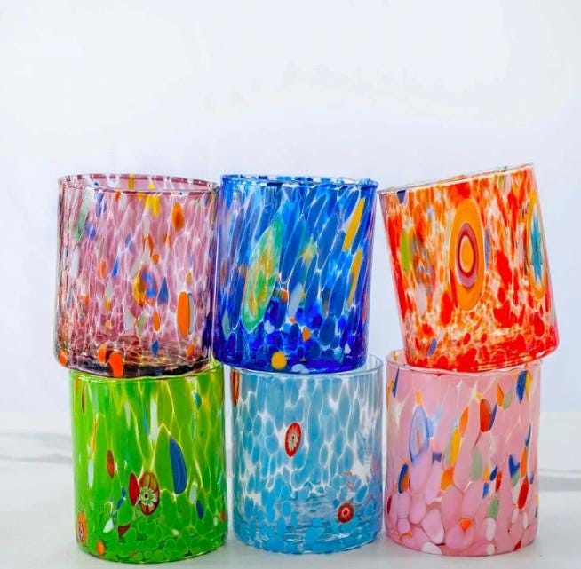 Murano Drinking Glass | Certified Murano Glass | Made in Italy | Water Glass | Collection Tower