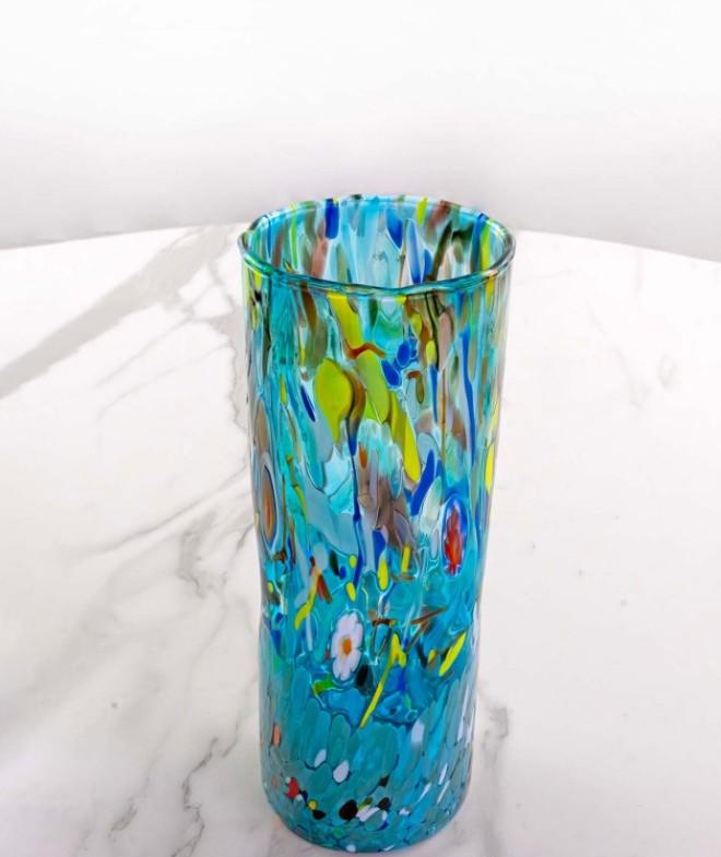 MurArt Vaso in Vetro di Murano Collezione Decoro MG B1 altezza 24CM