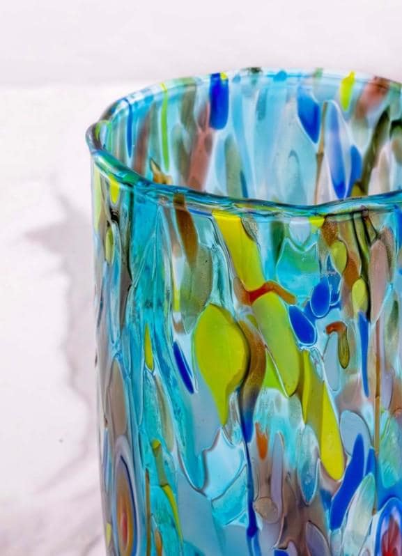 MurArt Vaso in Vetro di Murano Collezione Decoro MG B1 altezza 24CM