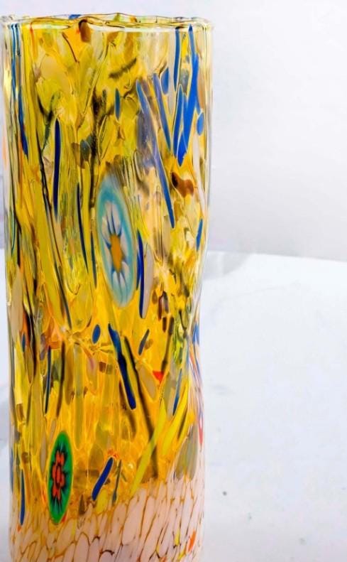 MurArt Vaso in Vetro di Murano Collezione Decoro MG B1 altezza 24CM