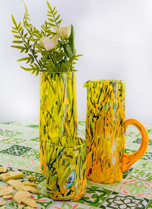 MurArt Vaso in Vetro di Murano Collezione Decoro MG B1 altezza 24CM