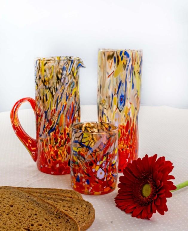 MurArt Vaso in Vetro di Murano Collezione Decoro MG B1 altezza 24CM