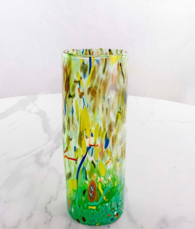 MurArt Vaso in Vetro di Murano Collezione Decoro MG B1 altezza 24CM