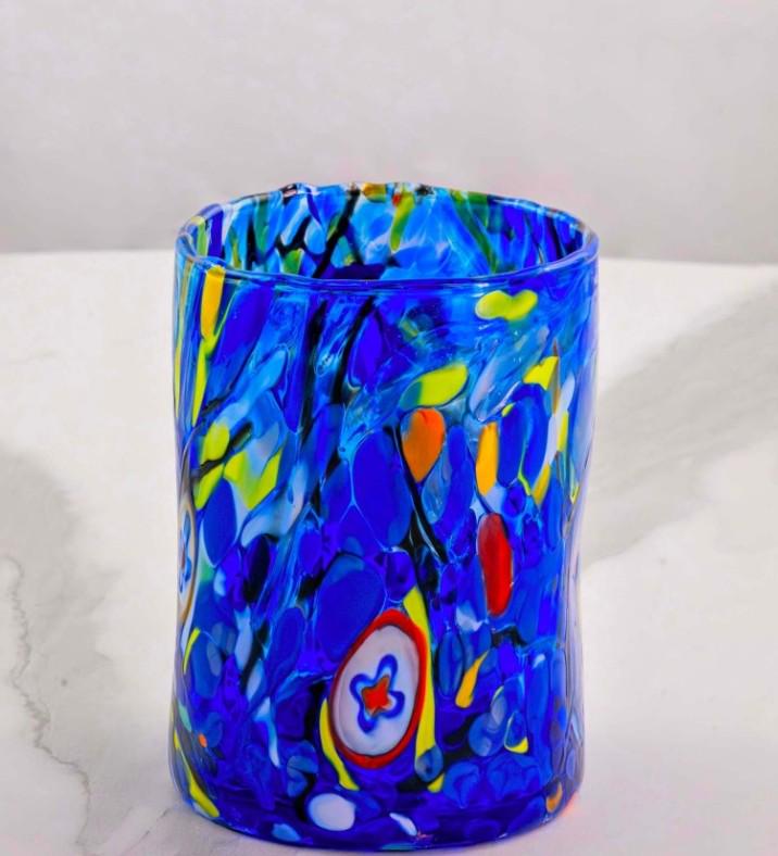MurArt Bicchieri in vetro di Murano Collezione Decoro MG B1 Set 6 Bicchieri da 250 ml