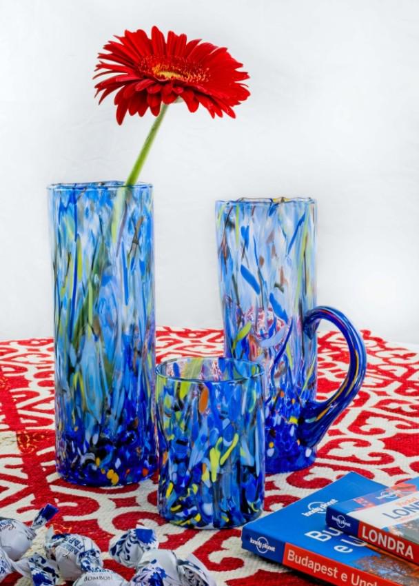 MurArt Bicchieri in vetro di Murano Collezione Decoro MG B1 Set 6 Bicchieri da 250 ml