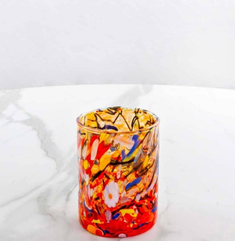 MurArt Bicchieri in vetro di Murano Collezione Decoro MG B1 Set 6 Bicchieri da 250 ml