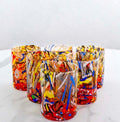 MurArt Bicchieri in vetro di Murano Collezione Decoro MG B1 Set 6 Bicchieri da 250 ml