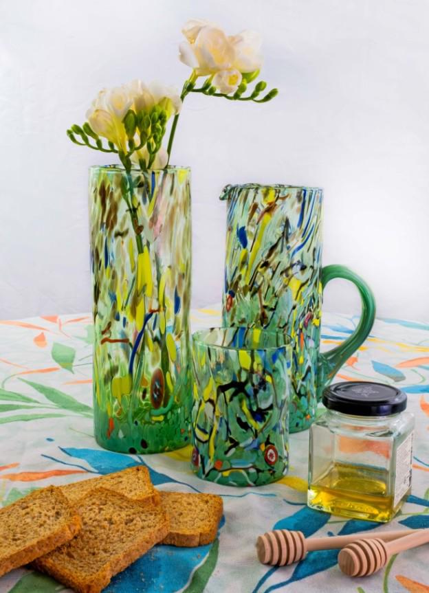 MurArt Bicchieri in vetro di Murano Collezione Decoro MG B1 Set 6 Bicchieri da 250 ml