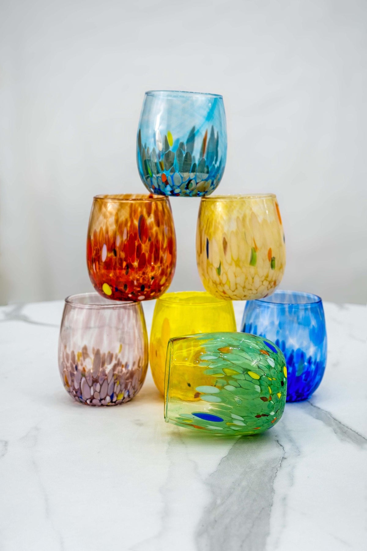 MurArt Bicchieri in vetro di Murano Collezione Elegance Set da 6 bicchieri da 400ml