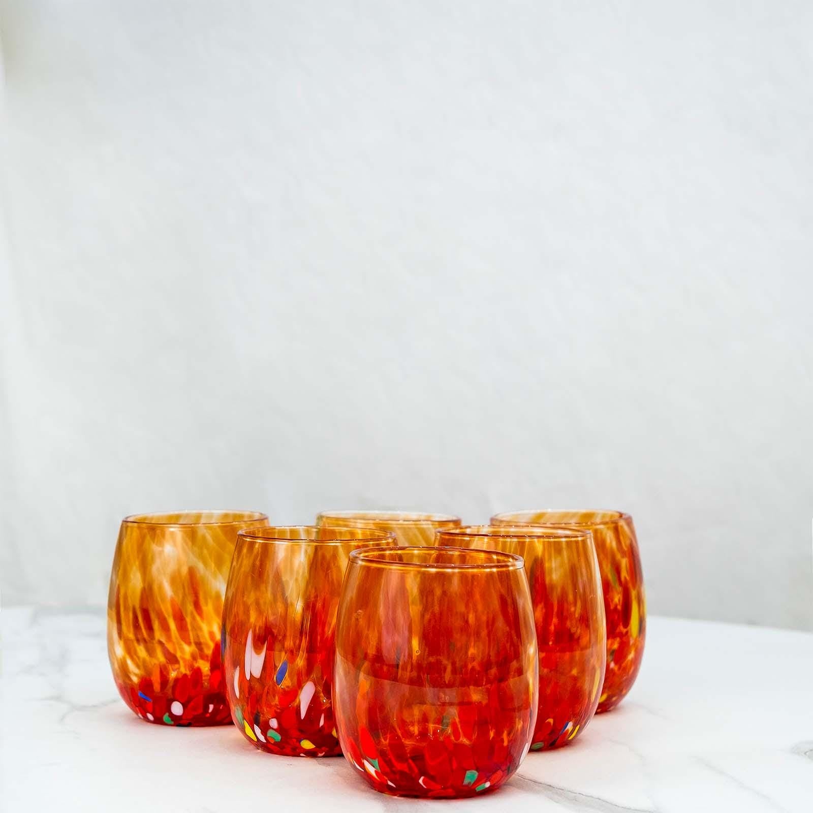 MurArt Bicchieri in vetro di Murano Collezione Elegance Set da 6 bicchieri da 400ml