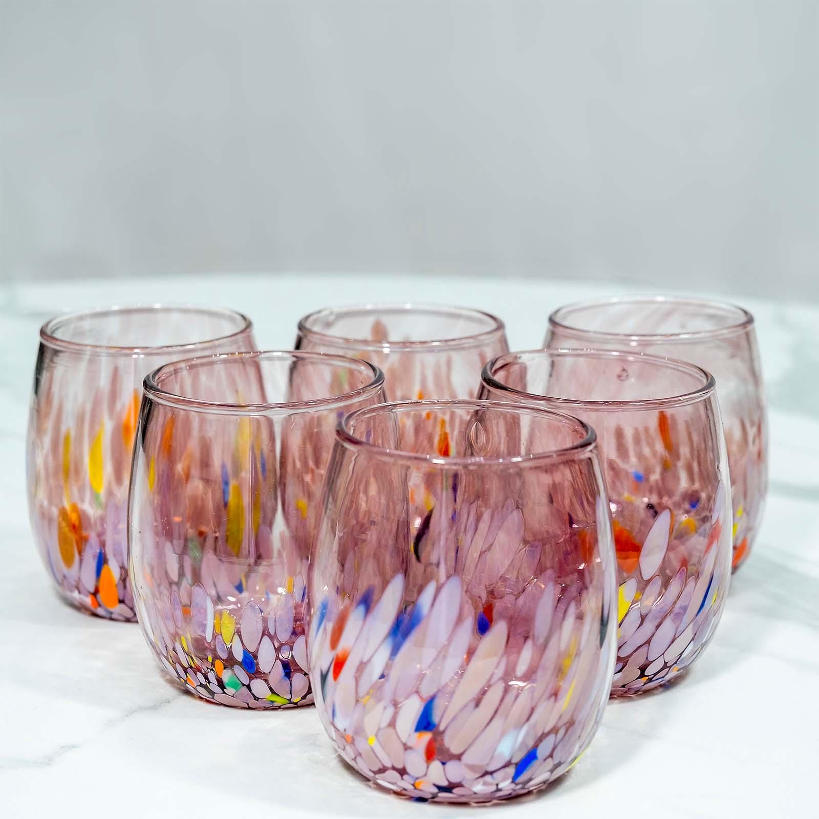 MurArt Bicchieri in vetro di Murano Collezione Elegance Set da 6 bicchieri da 400ml