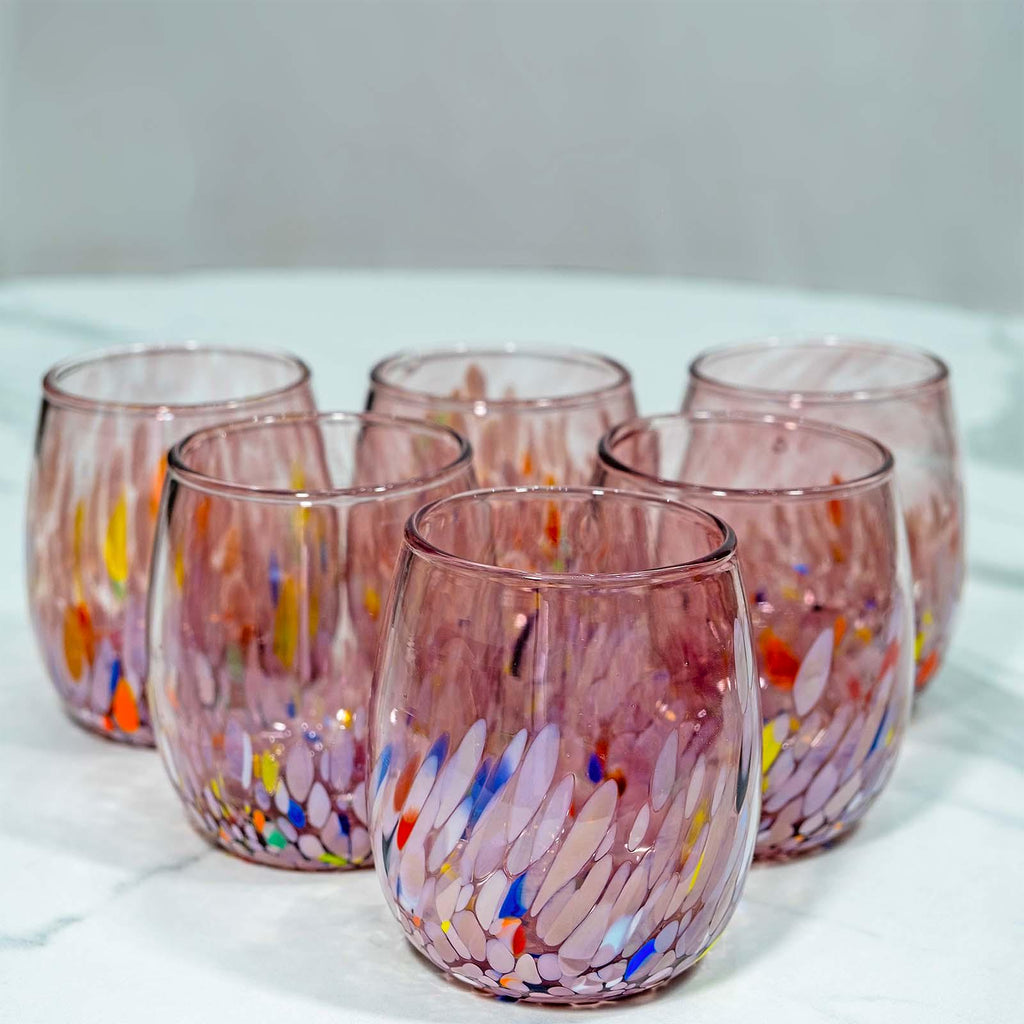 MurArt Bicchieri in vetro di Murano Collezione Elegance Set da 6 bicchieri da 400ml